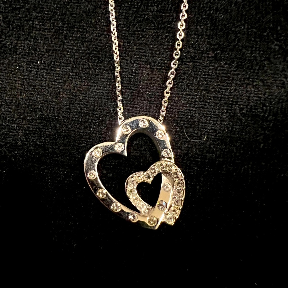Swarovski Sterling Silver Intertwined Hearts Necklace